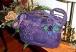 Felted bag with woven Loom Bloom