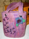 Felted bag with woven Loom Bloom
